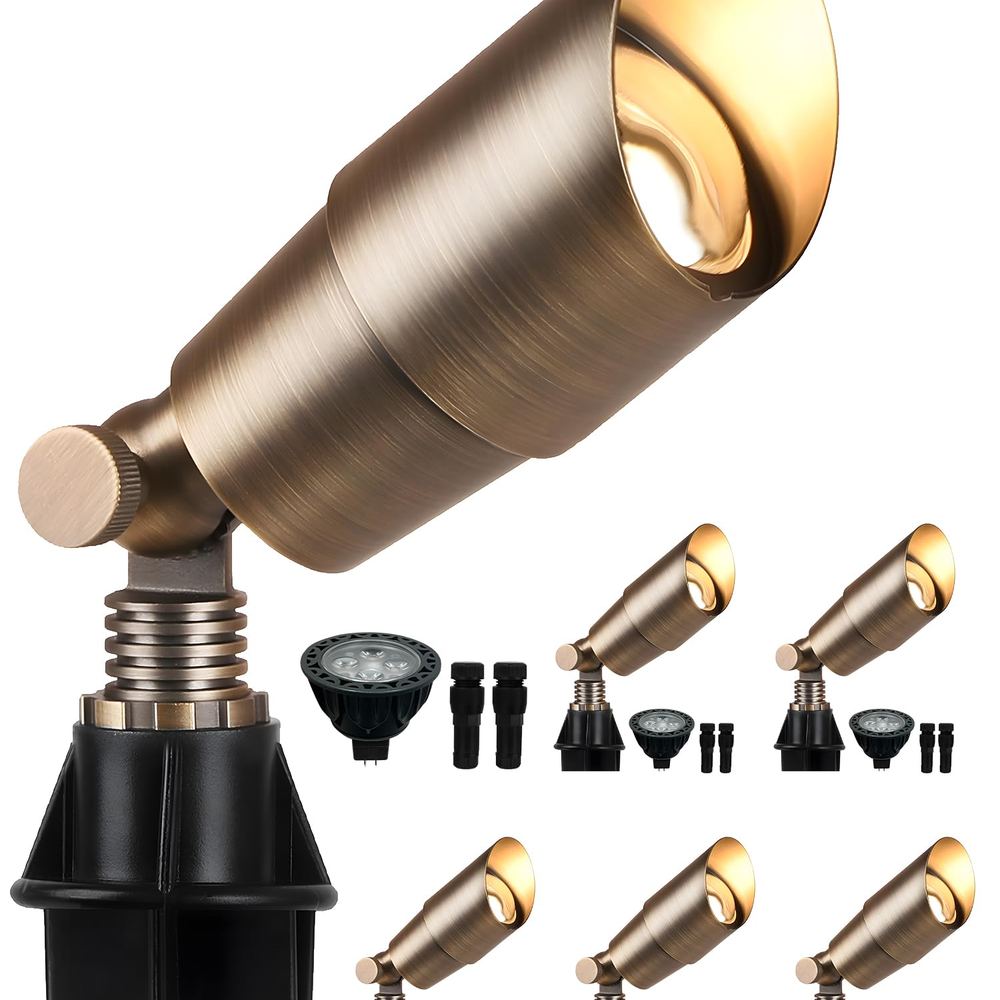 Solid Brass Low-Voltage Spotlights, 6-Pack — 5W 2700K MR16