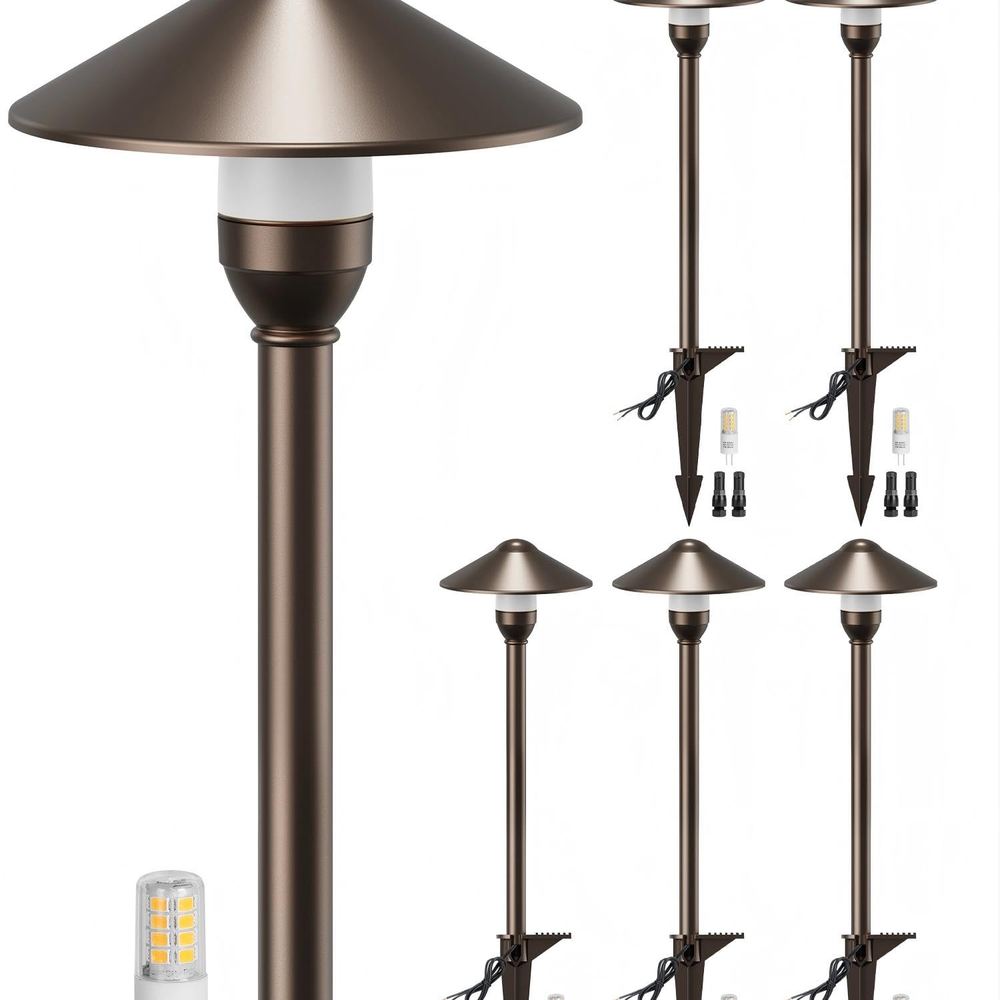 Low-Voltage Pathway Lights, 6-Pack — Oil-Rubbed Bronze, G4 3000K