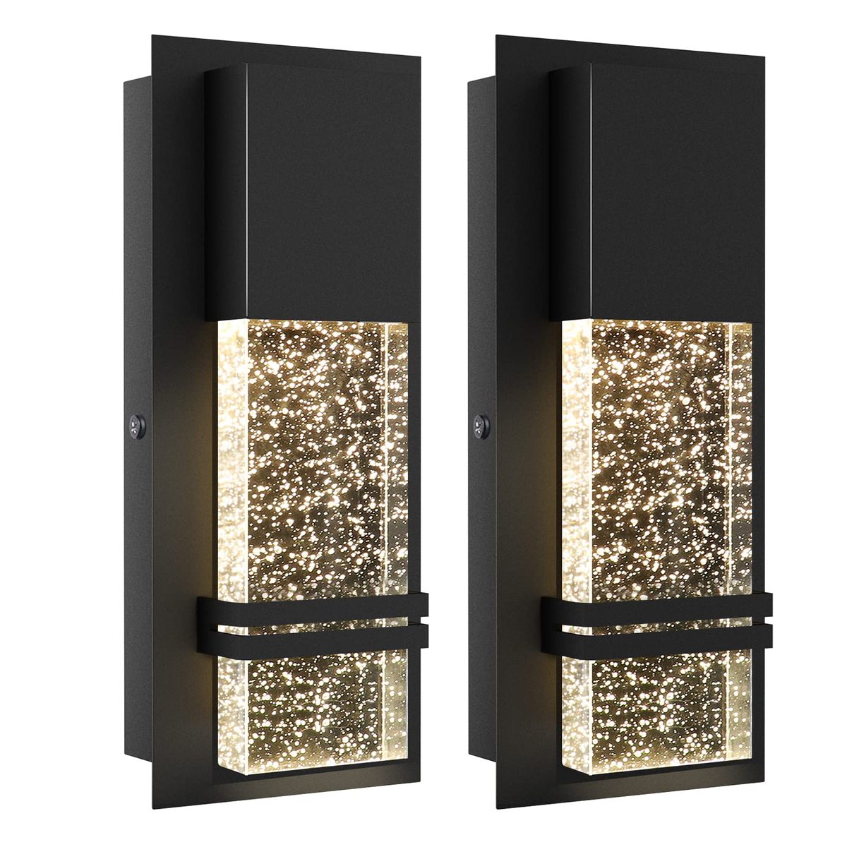 Pair of crystal bubble wall sconces in matte black